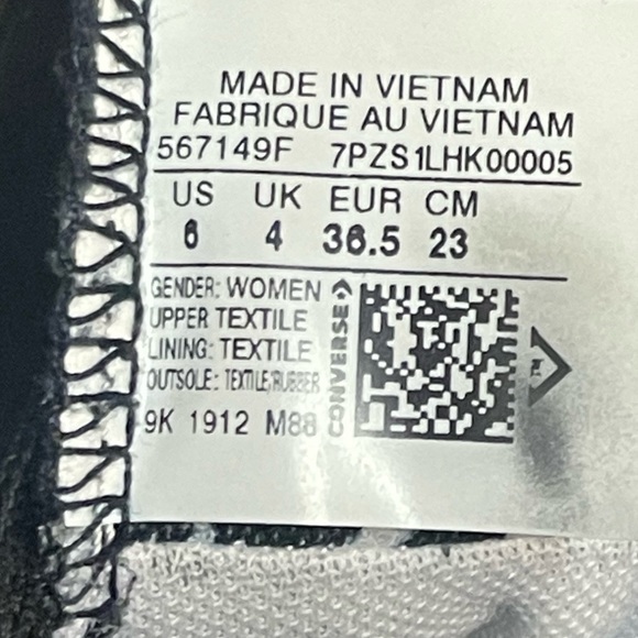 Converse SZ 6 big girls / women’s black with cheetah see photos - Picture 7 of 9